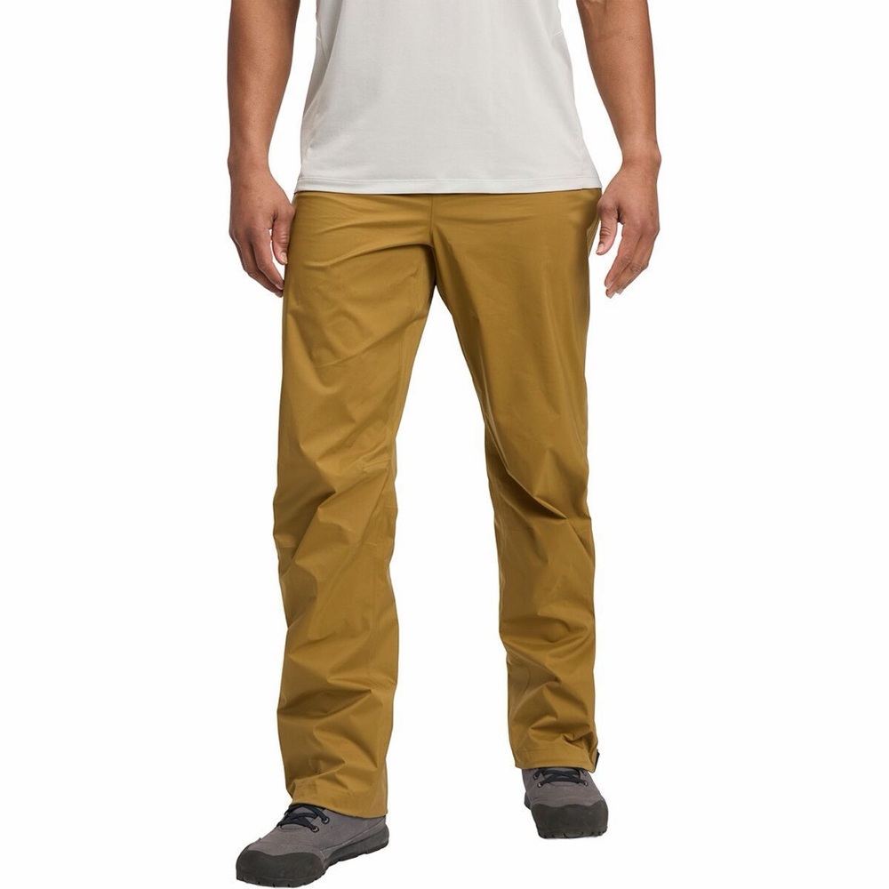 Black Diamond Men's Fineline Stretch Full side zip Waterproof Rain Pants Flax